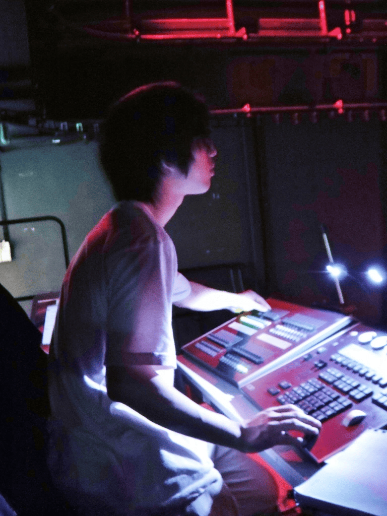 A photo of me programming my lights for a show I helped design in 2011.